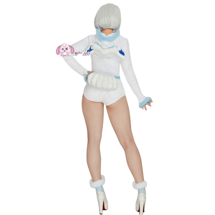 Adorable Alolan Vulpix White Plush Pokémon Cosplay Jumpsuit for Women - Halloweez