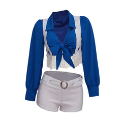 Sexy Blue Cheerleader Costume for Women - Two-Piece Halloween & Theme Party Outfit - Halloweez