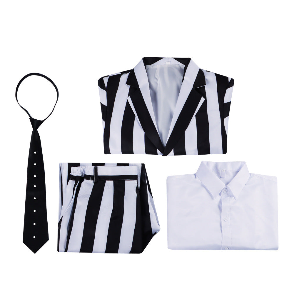 "Beetlejuice The Ghost With The Most Cosplay Costume - Halloween Performance Outfit"