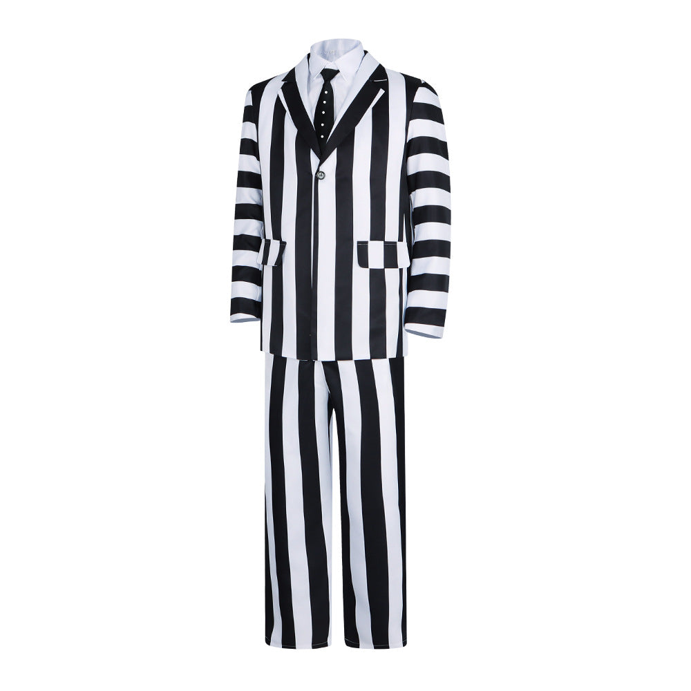 "Beetlejuice The Ghost With The Most Cosplay Costume - Halloween Performance Outfit"