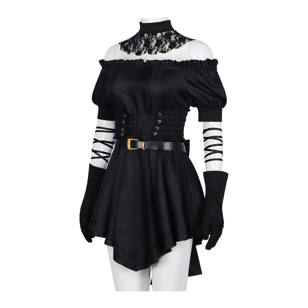 Grok Virtual Girlfriend Cosplay Costume Gothic Style Black Skirt Anime Game Roleplay Outfit for Cosplay Enthusiasts - Halloweez