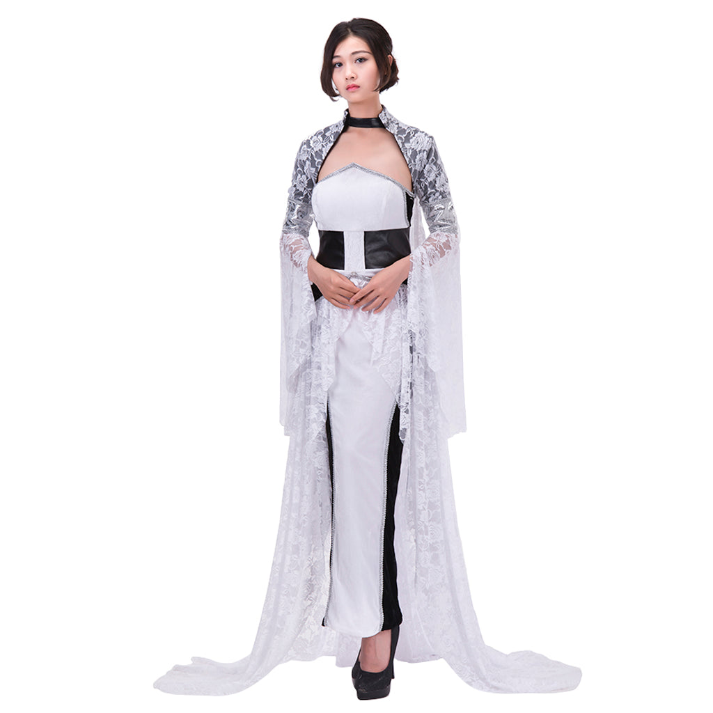 Vestido de noche de cosplay de Lunafreya para mujer de Final Fantasy XV de Halloween