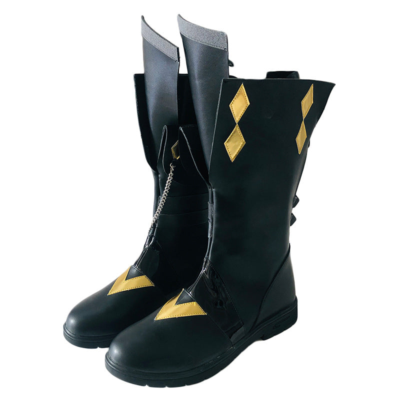 36 Genshin Impact Tartaglia (Childe) Cosplay Boots - Authentic Cos Shoes for Game Fans - Halloweez