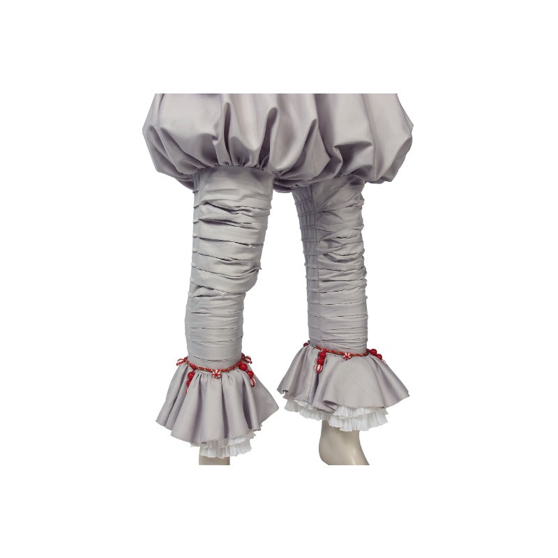 Halloweez Dancing Clown Joker Cosplay Costume with White Scarf and Accessories - Perfect Halloween Outfit