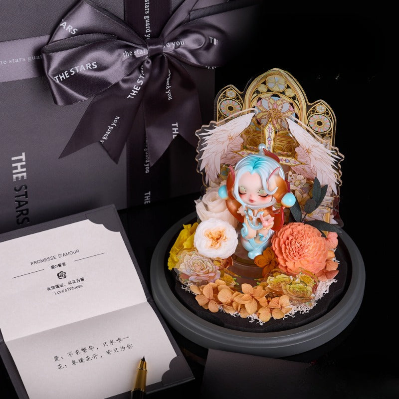 Halloweez Preserved Flower Bubble Mart Gift - Timeless Beauty for Festive Celebrations