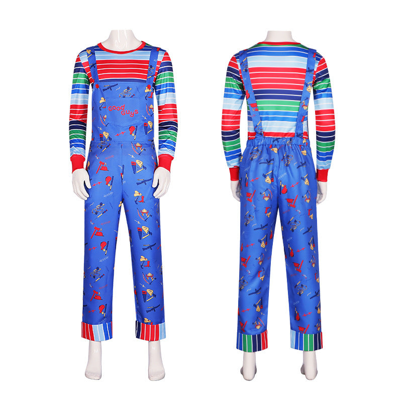 Chucky Child's Play Season 2 Cosplay Costume Horror Doll Overalls Performance Clothing - Halloweez