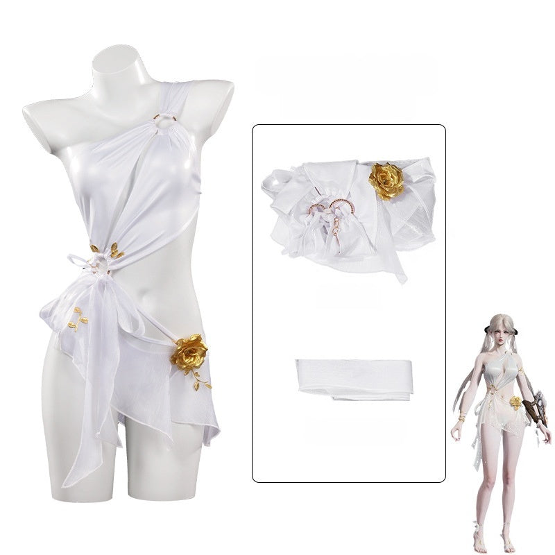Naraka: Bladepoint Ji Yingying Summer White Sun Cosplay Costume Game Anime Outfit - Halloweez