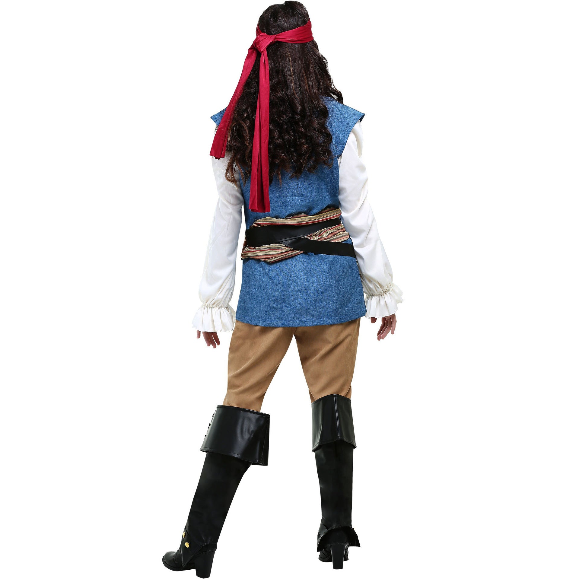 Pirates of the Caribbean Captain Jack Sparrow Cosplay Costume for Men - Halloween Movie Role Play Outfit - Halloweez