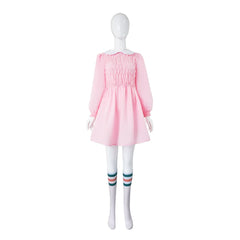 Stranger Things Eleven Pink Dress Costume with Wig - Halloweez