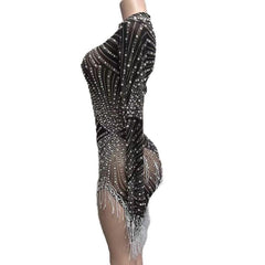 Mesh Shiny Crystal Mother of the Bride Dress Wedding Party Evening Gown Blue Cosplay Costume - Halloweez
