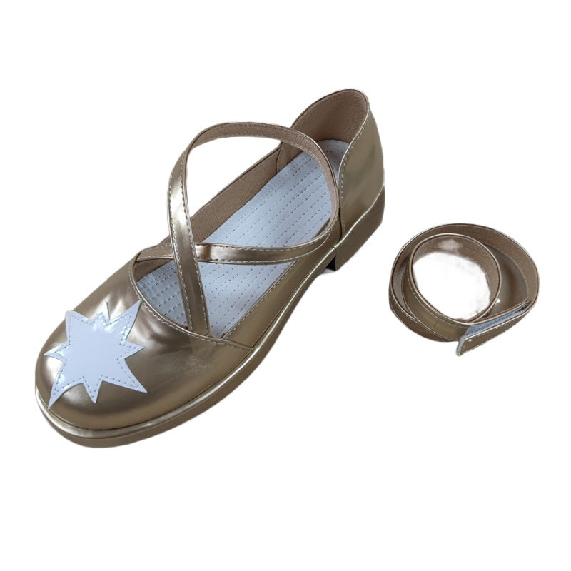 2092 Lace-up Hime Cosplay Shoes for Tanaka Hime Anime Cosplay and Performance - Halloweez