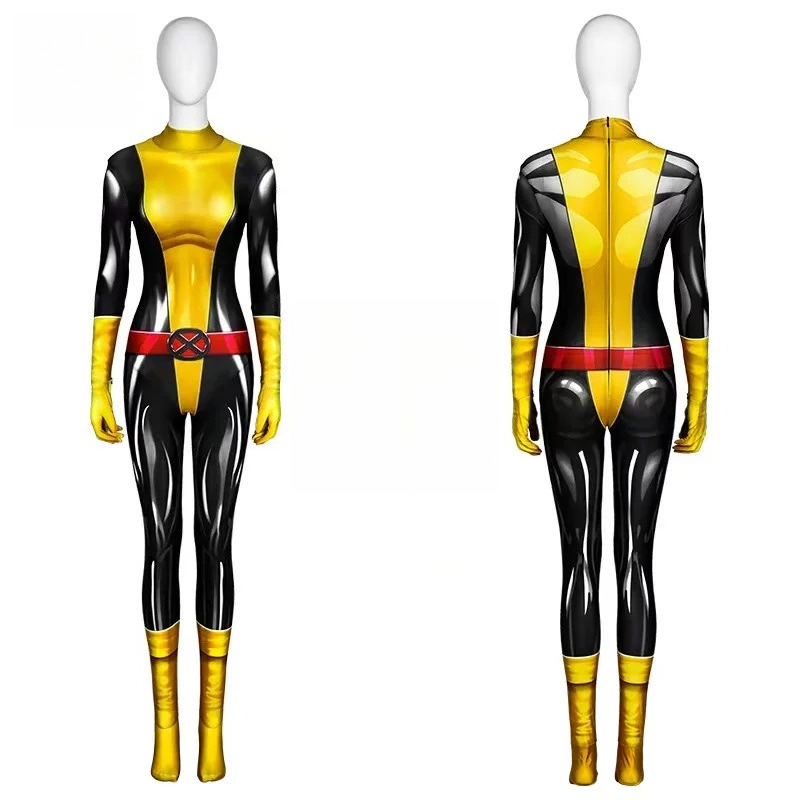 Marvel X-Men Shadowcat Comic Version Jumpsuit, Kitty Pryde Female Cosplay Tight Bodysuit, Halloween Carnival Comic-Con Costume - Halloweez