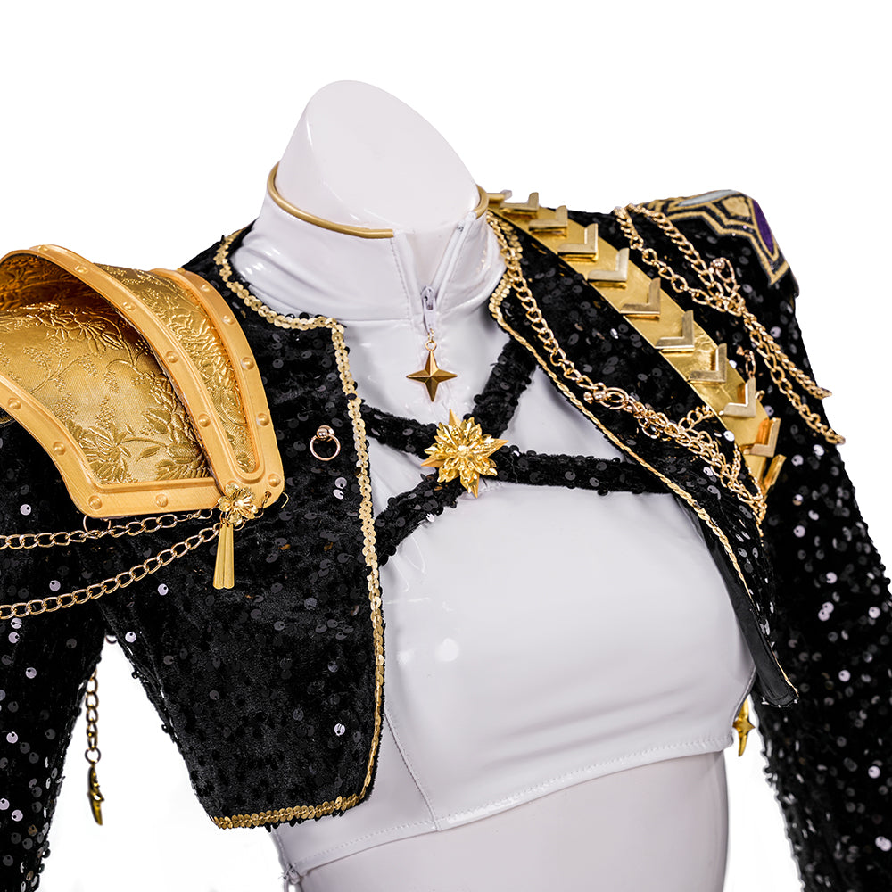 kpop Demon Hunter Girls Rumi Black White Performance Costume - Halloweez