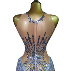 Sexy Diamond Sequin Fringe Bodysuit for Women - Club Performance Dance Costume Nightclub Dancer Outfit Stage Show - Halloweez