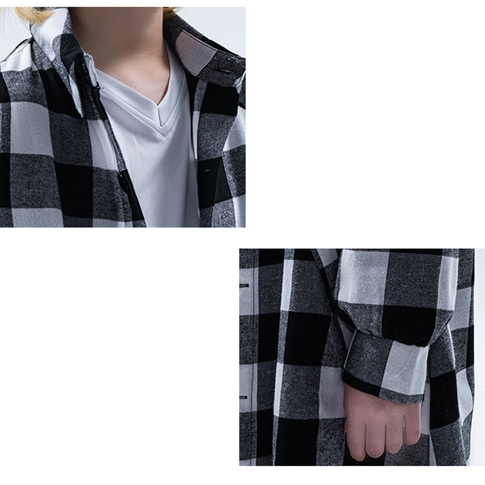 Tokyo Manji Gang Manjiro Sano Cosplay Costume - Long Sleeve Plaid Shirt for Anime Fans - Halloweez