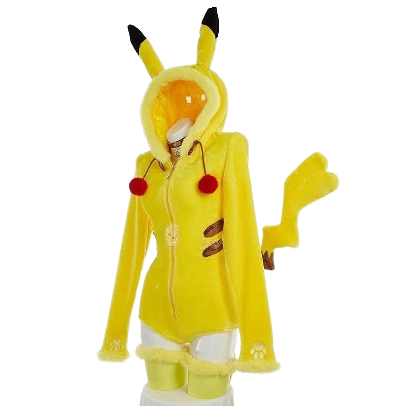 Super Cute Yellow Plush Anime Kigurumi Onesie - Soft and Adorable Animal Costume - Halloweez