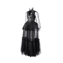 Wednesday Season 2 Inspired Wednesday Addams Black Elegant Evening Gown Dress