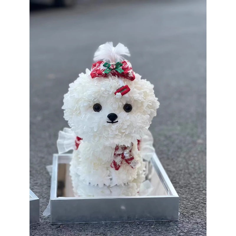 Caja de regalo con figura de cachorro de bichón maltés de Halloween: regalo de Navidad ideal para novia o mejor amiga