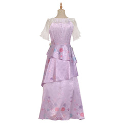 Costume élégant Isabela Madrigal pour femme - Robe fleurie rose pour Halloween