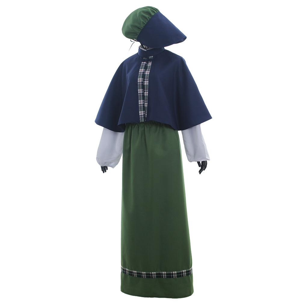 Robe médiévale victorienne élégante pour Halloween - Parfaite pour les chanteurs de Noël et les fêtes de carnaval