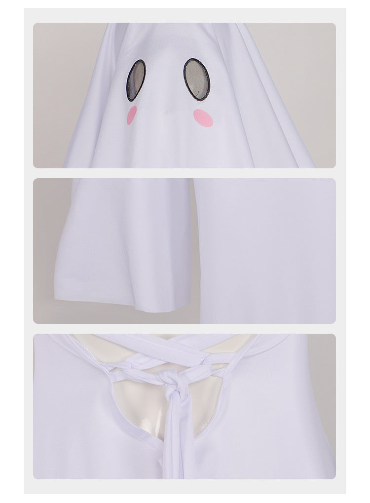 Ghost Girl Cosplay Halloween Apricot Madame Costume Dress White Adult
