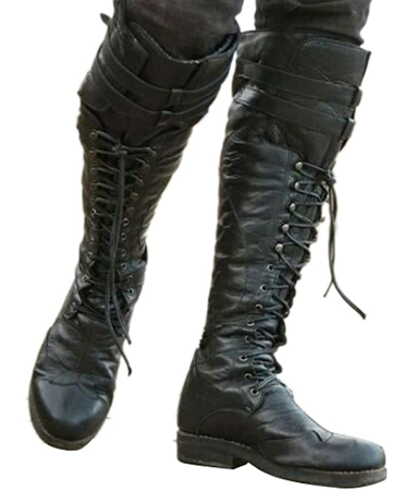 Halloweez Medieval Steampunk Cosplay Boots, Unisex PU Leather Pirate Larp Shoes - Halloweez