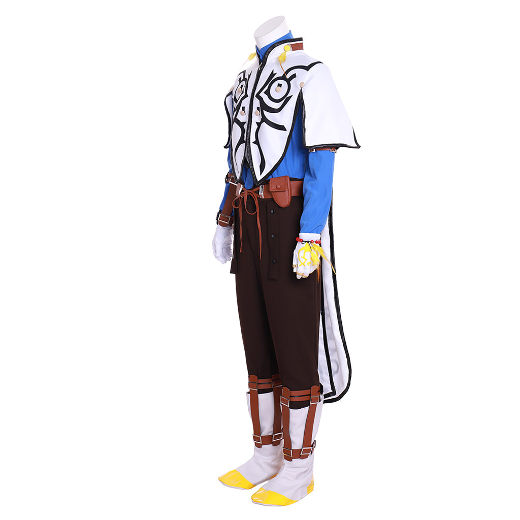 Abraza al héroe con el disfraz de cosplay de Halloween Sorey de Tales of Zestiria the X