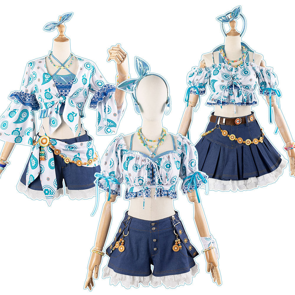LoveLive Nijigasaki High School Idol Club Rurino Osawa Megumi Fujishima Summer Girl Outfit Cosplay Costume - Halloweez