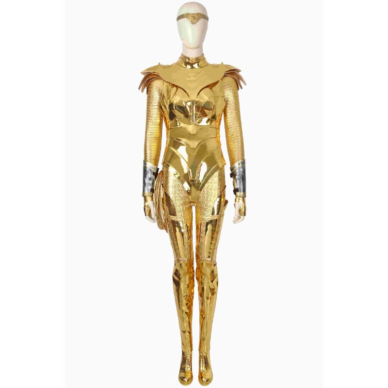 Halloweez Diana Prince Golden Battle Armor Cosplay Costume for Festive Celebrations