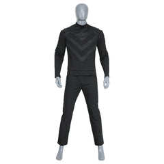 Conjunto de armadura de caballero de élite para cosplay de Jedi Skoll de Halloween para hombre: uniforme de batalla negro con capa con capucha