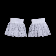 Elegant Victorian-Style White Lace Detachable Collar and Cuffs by Halloweez