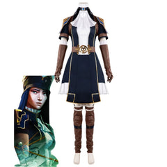 Disfraz de cosplay de Caitlyn Arcane de Halloween: el uniforme del sheriff de Piltover para carnaval de Halloween