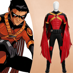 DC Red Robin Tim Drake Cosplay Costume, Custom Made for Halloween & Comic‑Con
