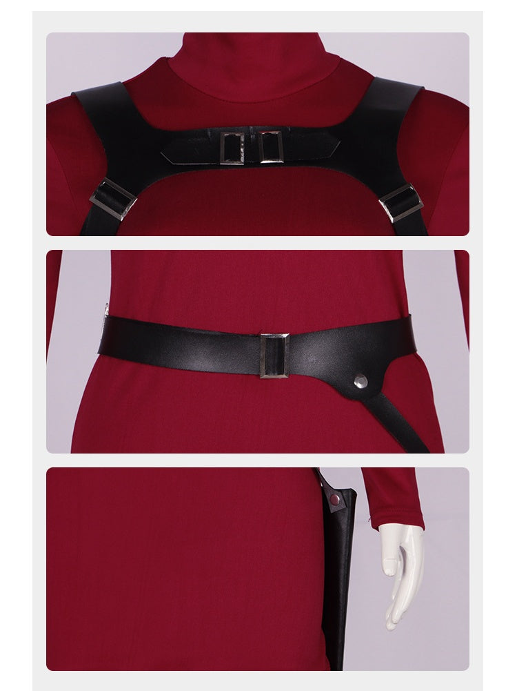 Ada Wong Red Long-Sleeved Dress Cosplay Costume for Resident Evil 4 Remake - Game Character Outfit