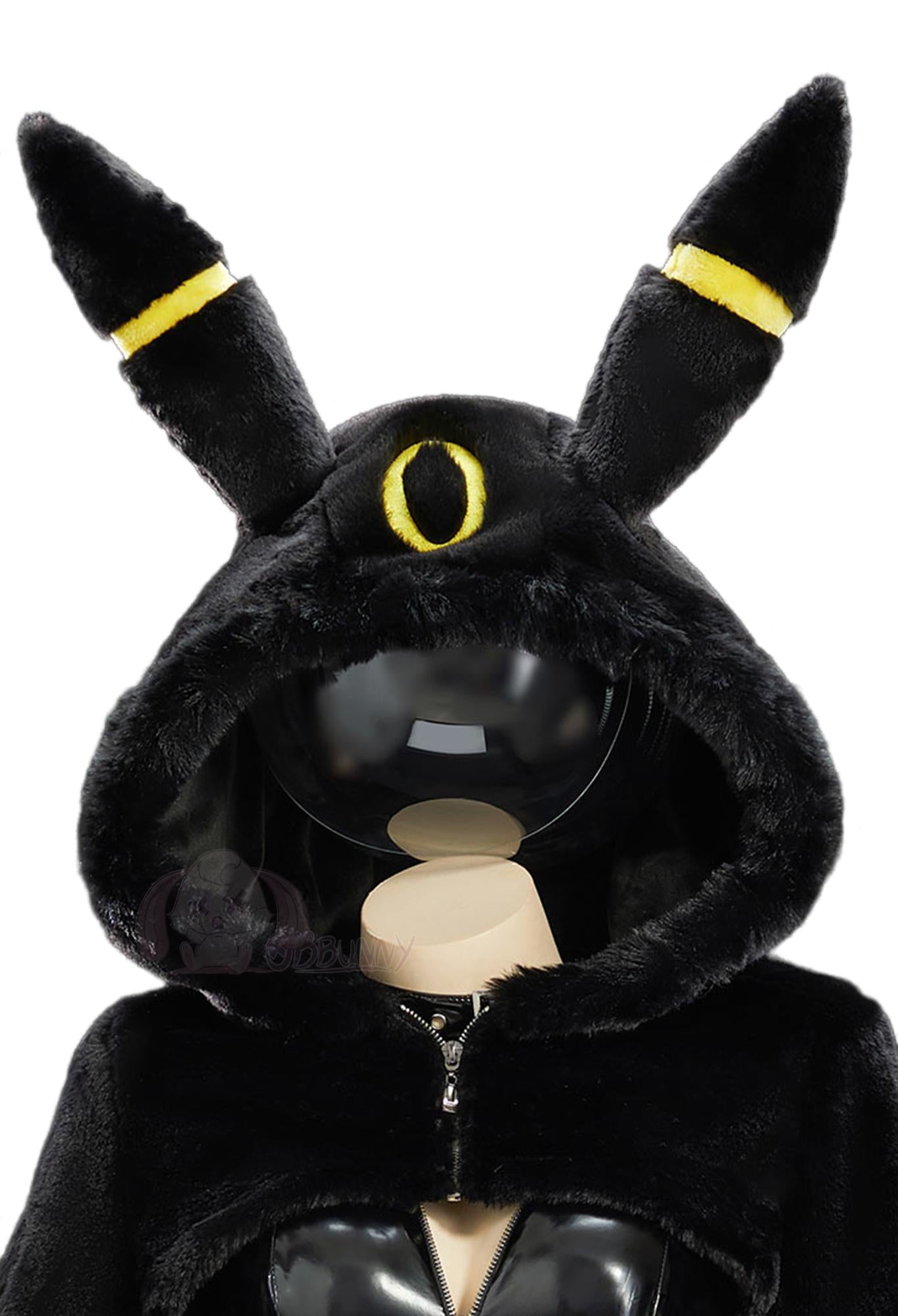 Umbreon Kigurumi Cosplay Bodysuit with Paws Hoodie Anime Costume - Halloweez