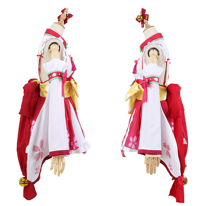 Vtuber Sakura Miko Cosplay Costume Anime Wide Sleeve Kimono Outfit - Halloweez