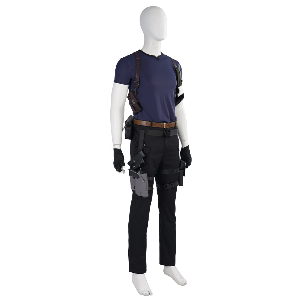 Halloweez Resident Evil 4 Leon Cosplay Costume - Men's Full Set for Halloween & Gaming Parties