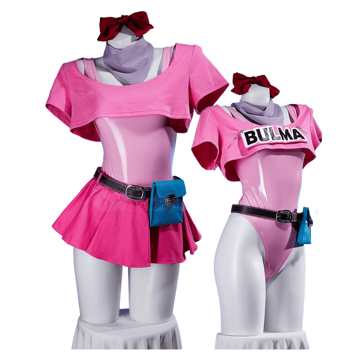 Original Dragon Ball Bulma Cosplay Costume Two-Way PU Leather Dress Anime Cosplay Outfit for Women