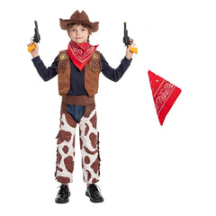 Cross-border Halloween Cosplay Costume Western Cowboy Vest and Skirt for Kids - Halloweez
