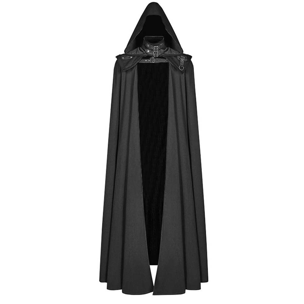 Medieval Hooded Coat Gothic Trench Coat Halloween Devil Wizard Death Cloak Robe Cape - Halloweez