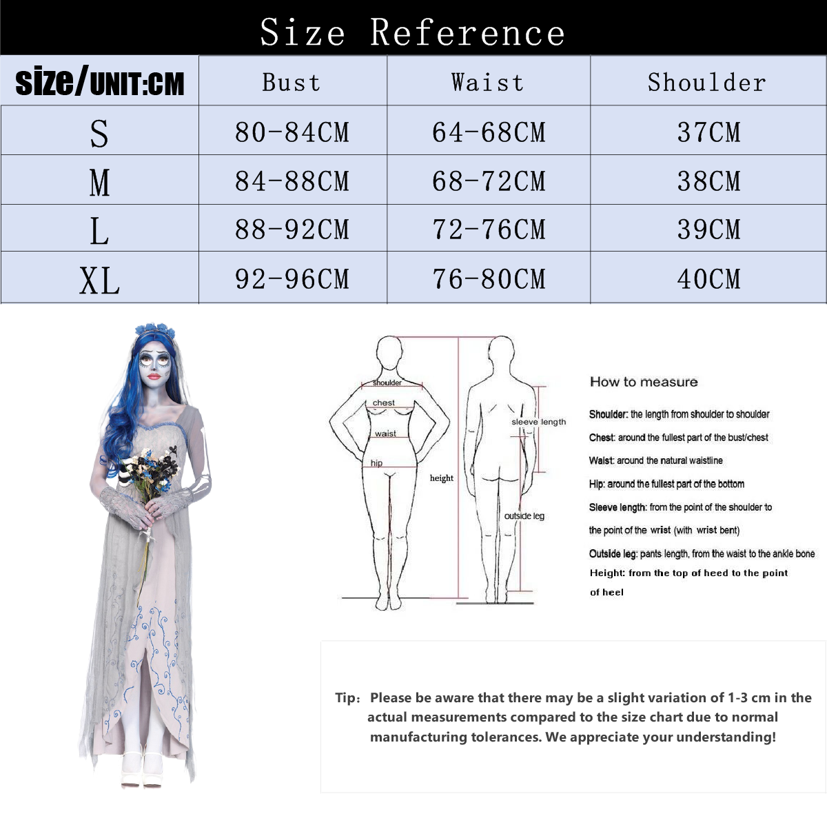 New Halloween Costume – Horror Ghost Bride Dress, Zombie Outfit for Cosplay, Themed Parties & Performances - Halloweez
