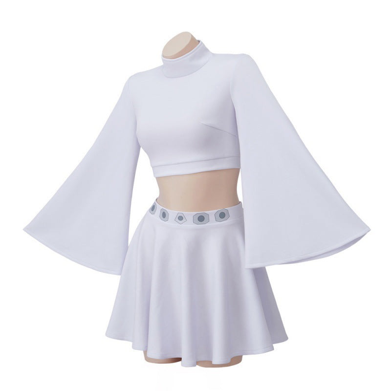 Star Wars Princess Leia White Dress Cosplay Costume - Movie Role Play Outfit - Halloweez