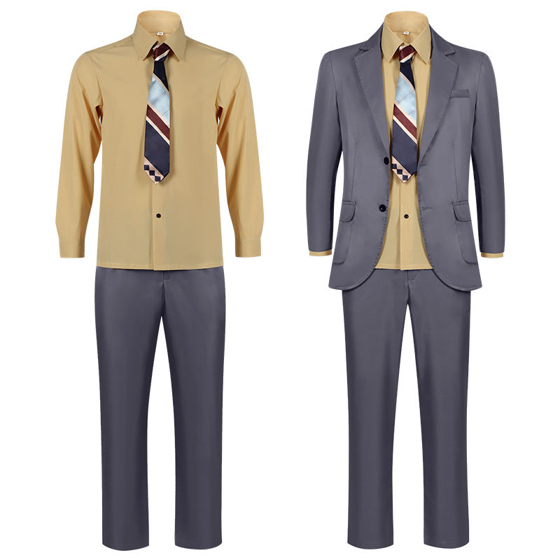 Grey Clown Cosplay Suit: Halloween Joker 2 Deluxe Costume Set - Halloweez