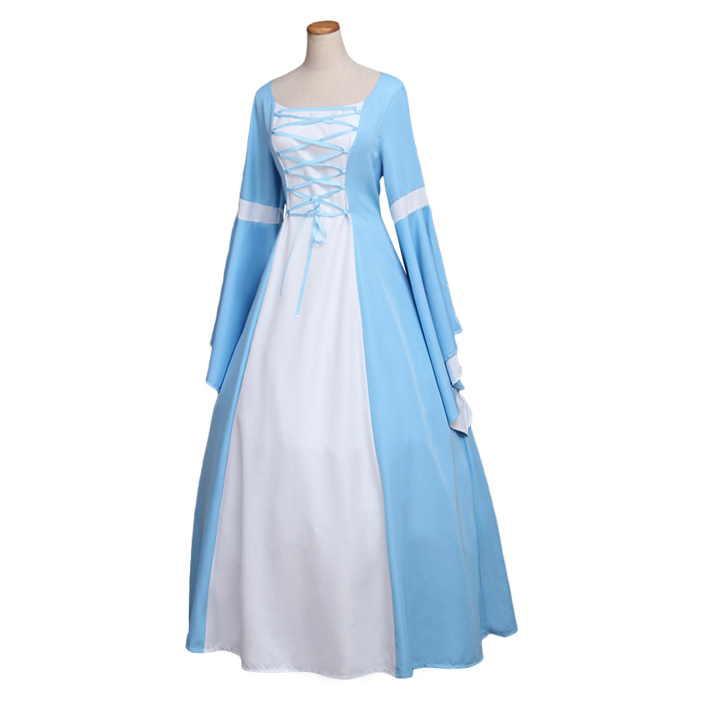 Gothic Blue Vintage Long Renaissance Victorian Elizabeth Dress by Halloweez - Custom Made