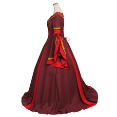 Women's Dark Red Victorian Medieval Manor Dress Costume for Carnival and Party - Custom Made by Halloweez