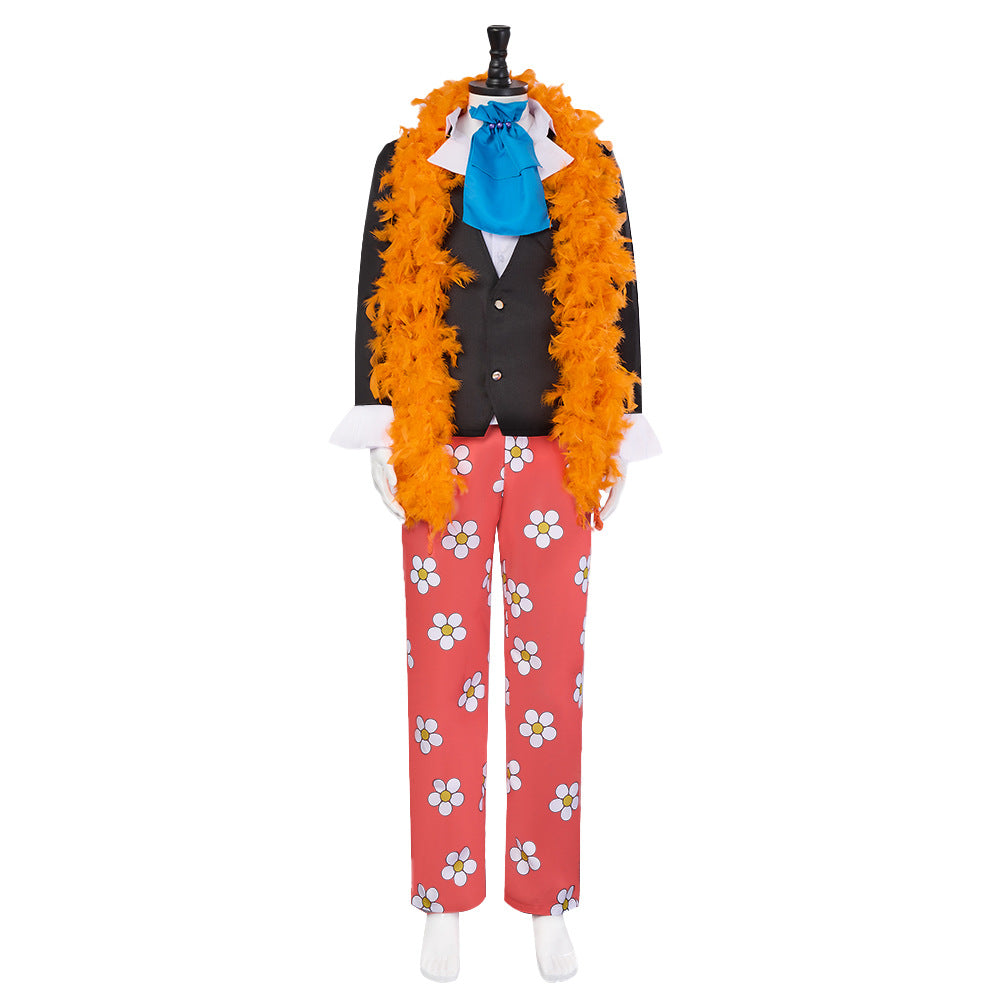 Anime One Piece Brook Cosplay Costume 2D Comic Con Floral Suit