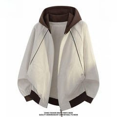 Men's Detachable‑Hood Jacket,Designer Trendy Casual Outerwear for Spring Autumn Custom