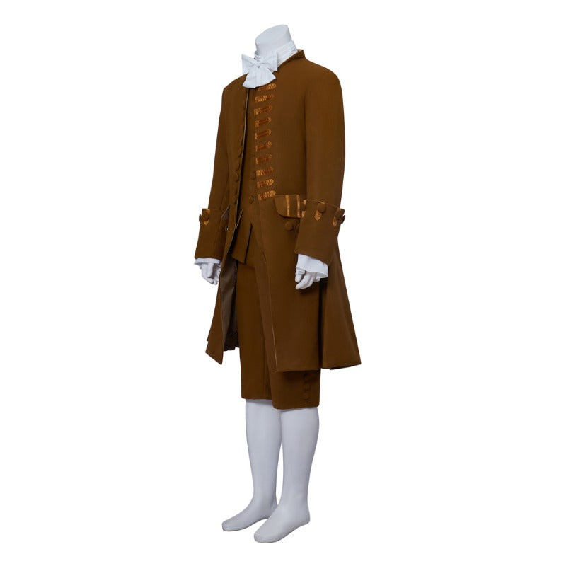 Nueva levita marrón del siglo XVIII: traje de cosplay eduardiano de estilo militar colonial para Halloween