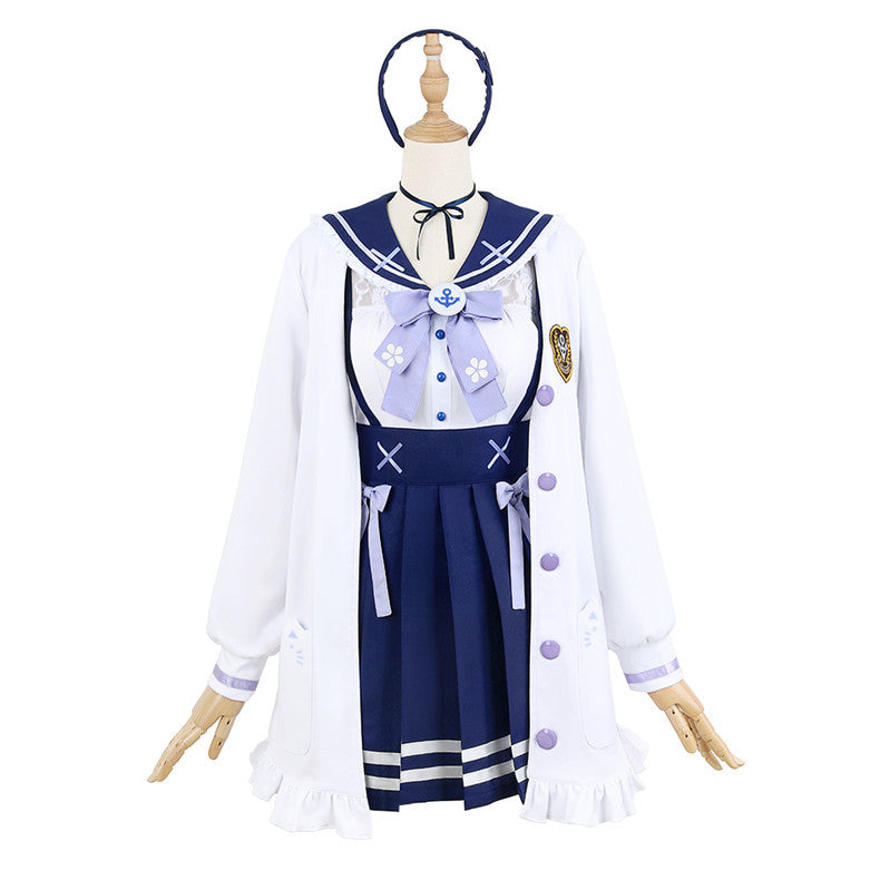 Virtual VTuber Minato Aqua Casual JK Sailor Cosplay Costume - Hololive Anime Outfit - Halloweez