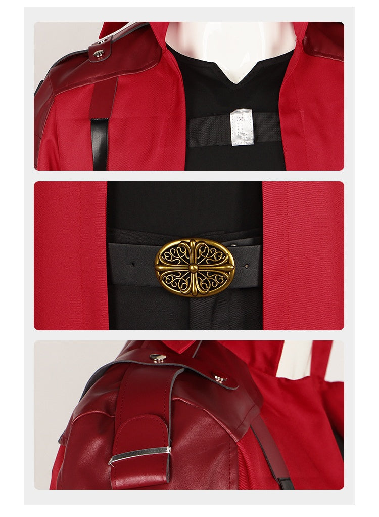 Devil May Cry 3 Dante Red Leather Jacket Cosplay Costume Halloween Outfit - Halloweez